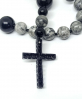 купить - Православные четки из серой яшмы и агата на 30 зерен с крестом со стразами - фото 4