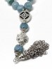 купить - Православные четки три креста из голубого агата с ажурной подвеской античное серебро - фото 3