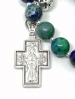 купить - Православные четки с двухсторонним крестом с образами Христа и Богородицы из азурмалахита - фото 3