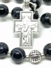 купить - Православные четки Христос и Богородица из агата черного с полосами на 30 зерен с крестом под серебро - фото 5
