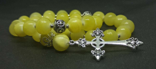 купить - Четки православные на 30 зерен из желтого оникса с крестом - фото 2